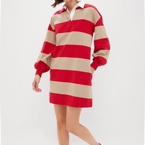 Tuckernuck Travis Striped Rugby Dress in Red & Tan